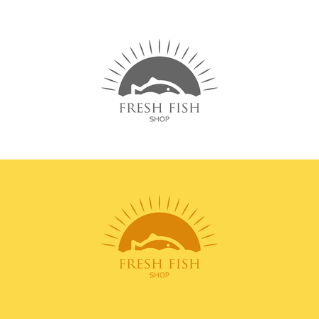 Vector Illustration, graphic elements editable for design with fish.のイラスト素材