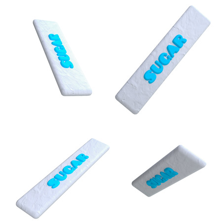 Small paper sugar pack in plasticine or clay style. 3d illustration.の写真素材