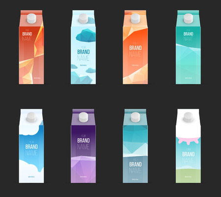 Set of template blank label for glass, plastic or paper bottle with new design. Graphics elements.のイラスト素材