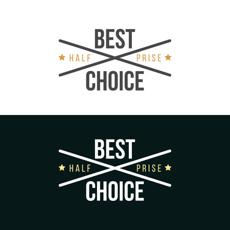 Labels in retro and vintage style. Vector Illustration. Graphics elements for commerce, product promotion, advertising, sell products, discounts, sale.のイラスト素材