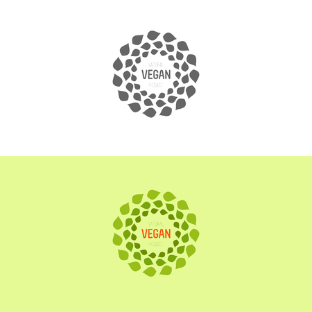 Logo inspiration for shops, companies, advertising or other business. Vector Illustration, graphic elements editable for design with fresh, nature, organic products.のイラスト素材