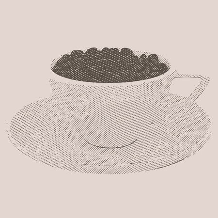 Vintage coffee engraving vector illustration on clean backgroundのイラスト素材