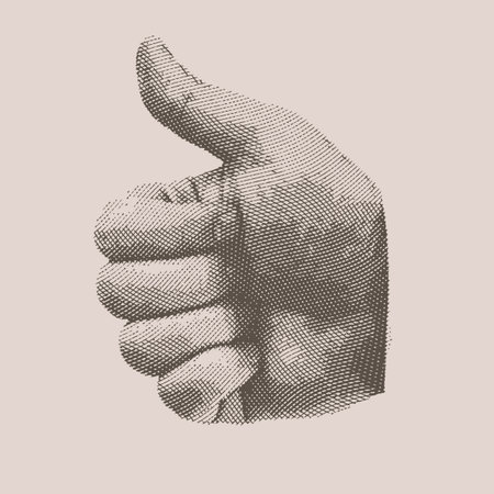 Hand in vintage engraving drawing style. Vector illustration.のイラスト素材