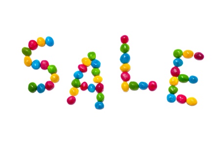 Candy colored word SALEの写真素材