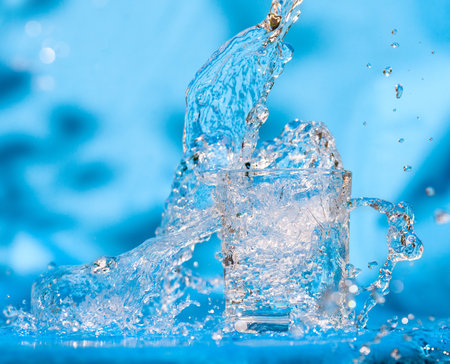 Splashing water from glass