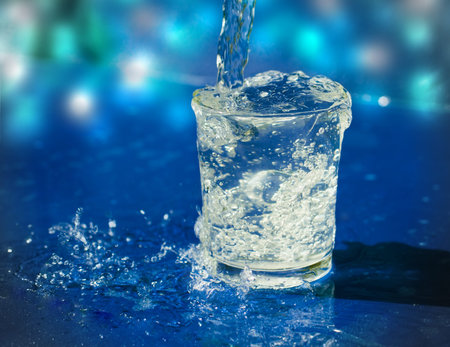 Splashing water from glass