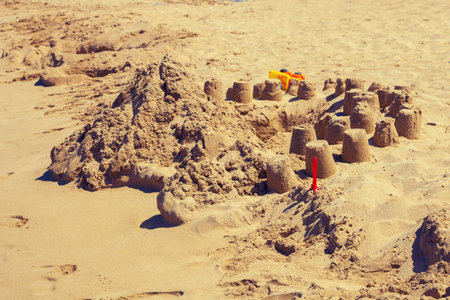 sand castles at the beach
