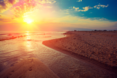 Sunrise over seaの写真素材