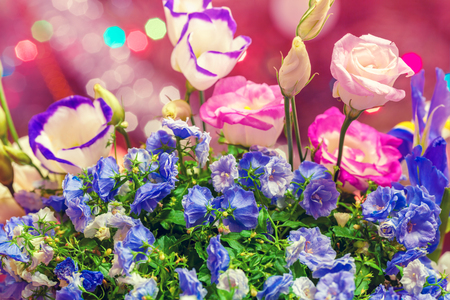 Bouquet of flowers against a blurred background. Vintage colorの写真素材