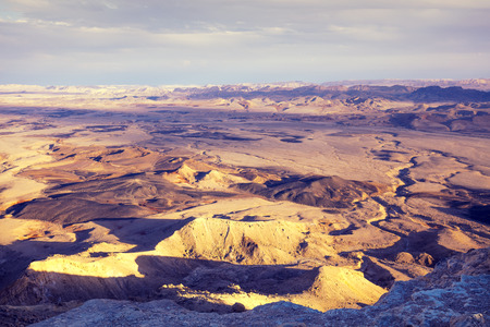 Makhtesh Ramon Crater in Negev desert, Israelの写真素材