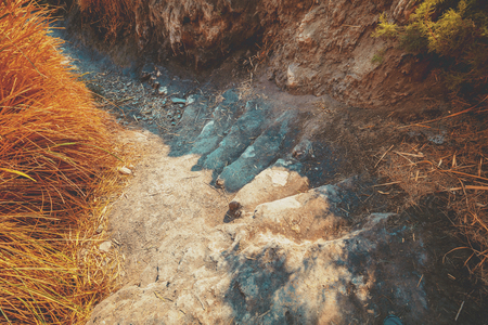 Staircase on a walking trail in the oasis of Ein Gedi, Israelの写真素材