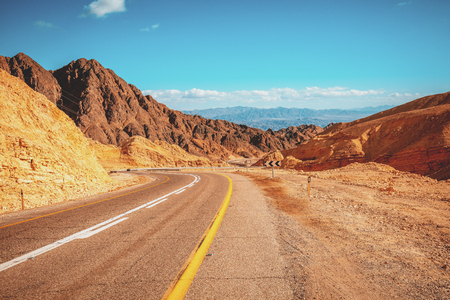 Mountain road in the desertの写真素材