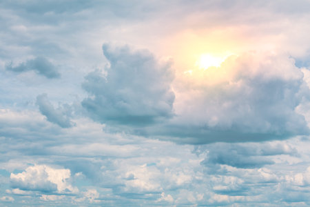 Blue sky with clouds. Abstract nature sky background. Aerial view. Sky texture, abstract nature...