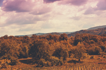 Mountains in the early morning. View of the mountains in autumn. Beautiful nature landscape. Spain,...