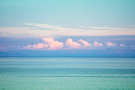 Early morning. Sunrise over the sea