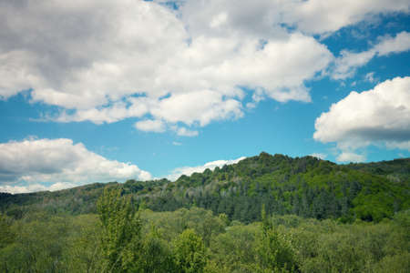 Beautiful mountain landscape in spring. Carpathian mountains. Ukraine, Europeの写真素材