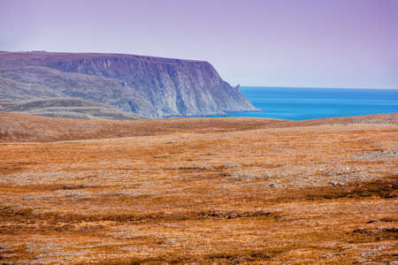 Rocky Barents sea coast. Beautiful landscape, wilderness. North Cape. Nordkapp, Norwayの写真素材