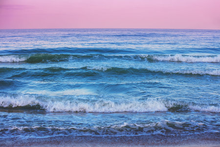 Seascape in the evening. Sunset over the sea