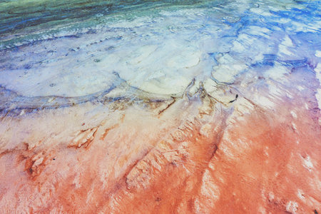 Abstract nature background. Top view of the dry estuary. Land texture