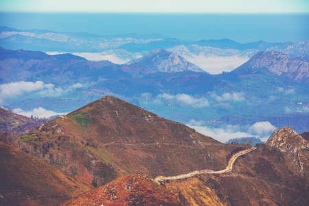 Mountain rocky landscape. The Cantabrian Mountains, Picos de Europa national park, Spainの写真素材
