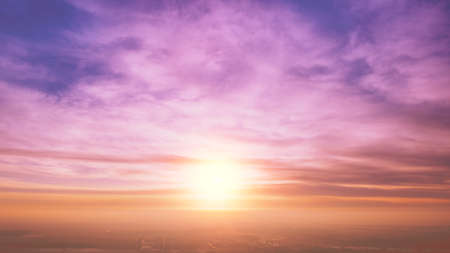 Colorful cloudy sky at sunset. Gradient color. Sky texture, abstract nature backgroundの写真素材