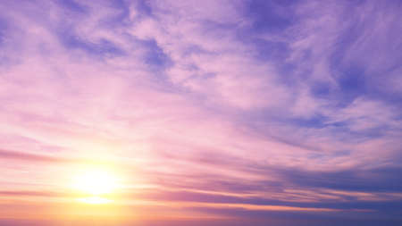 Colorful cloudy sky at sunset. Gradient color. Sky texture. Abstract nature backgroundの写真素材