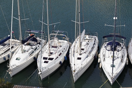 boats in harborの写真素材