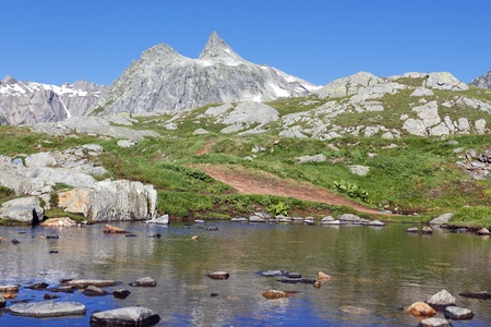 peak and waterの写真素材
