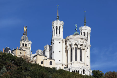 Lyon Cathedral in the big blue sky 
