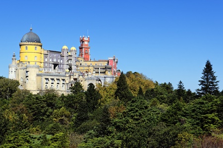 Pena castle in sintra in summer, Portugalの写真素材