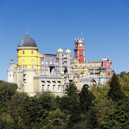 Pena National Palace in Sintra in summer, Portugal のeditorial素材