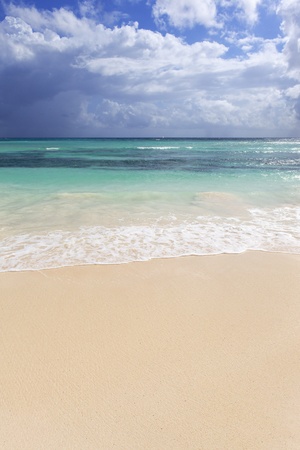 sand of beach on caribbean sea in Mexicoの写真素材