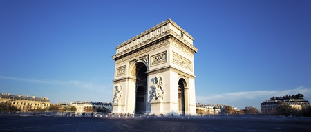 panoramic view of the Arc de Triomphe, Paris, Franceの写真素材