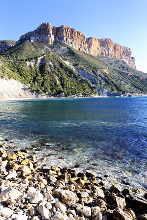 mediterranean beach in south of France in summerの写真素材