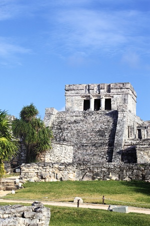 Famous archaeological ruins of Tulum in Mexico の写真素材