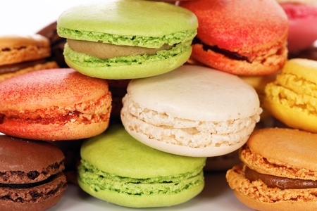 Macaroons isolated in white background の写真素材