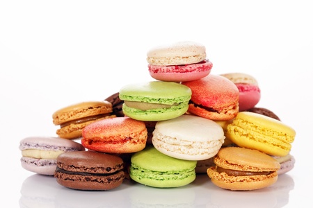 Macaroons isolated in white background の写真素材