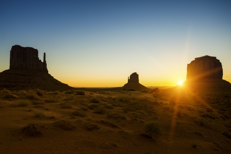 Beautiful sunrise at Monument Valley, USAの写真素材