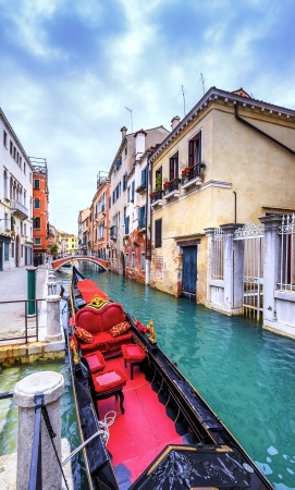 romantic Venetian scenery with gondolaのeditorial素材