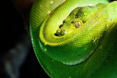 green tree python in a zoo