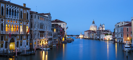 Panoramic view of the Grand Canal and Basilica Santa Maria della Saluteのeditorial素材
