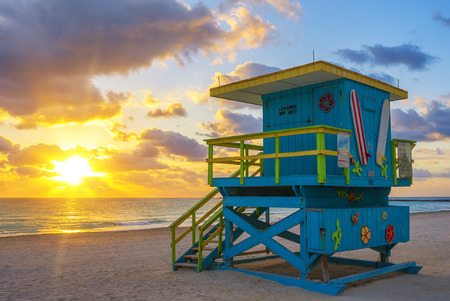 Miami South Beach at sunrise, USAのeditorial素材