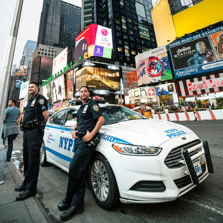 NEW YORK CITY - JULY 10: NYPD Police officers in NYC on July 10, 2015. The New York City Police...