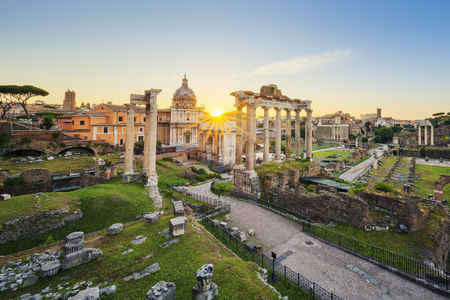 Roman Forum. Image of Roman Forum in Rome, Italy during sunrise.の写真素材