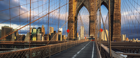 Brooklyn Bridge in the morning light, NYC.の写真素材