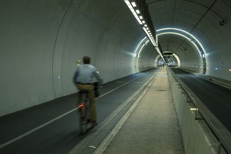 Croix-Rousse Tunnel in Lyon city, Franceの写真素材
