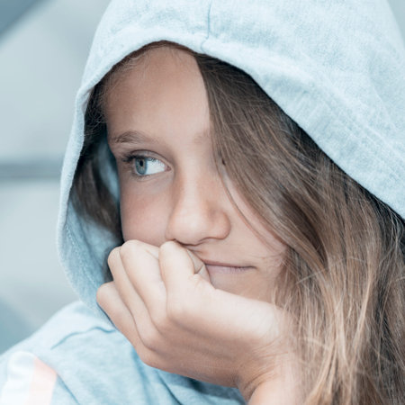Portrait of sad girl outdoor