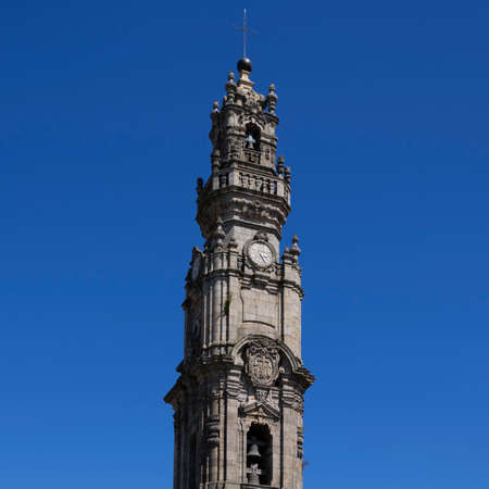 Clerigos Tower, the highest bell tower of Portugal, Europeの写真素材