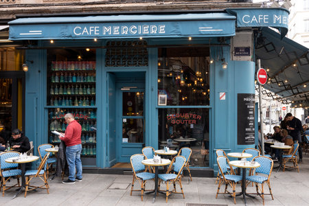LYON, FRANCE, NOVEMBER 6, 2022: famous cafe Merciere in Lyon, Franceのeditorial素材