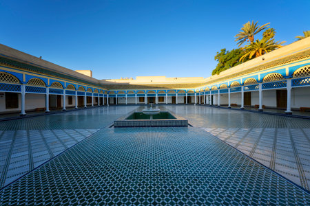 MARRAKECH, MOROCCO - DECEMBER 23, 2022: Part of famous Bahia Palace in Marrakesh, Morocco.のeditorial素材